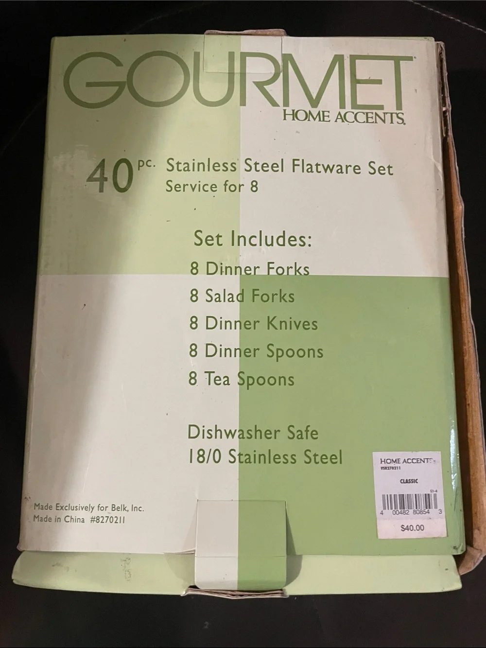 GOURMET Home Accents 40-Piece Stainless Steel Flatware Set — Silver
